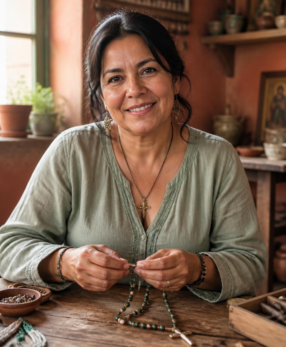 Marisol Contreras, artesana y profesora de rosarios