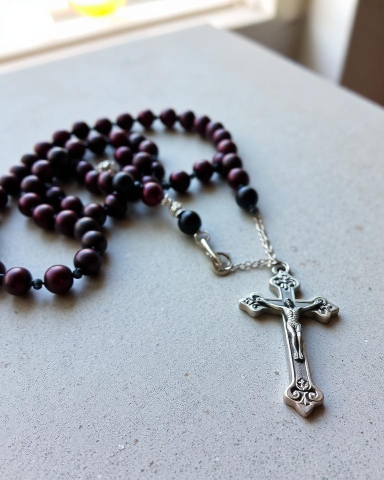 Rosario artesanal hecho por una alumna del curso